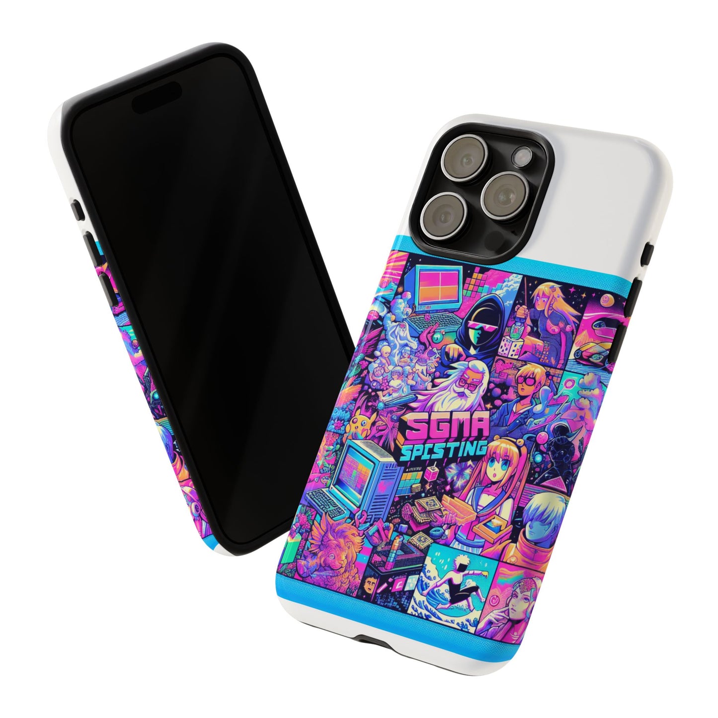 sigma sprinting vibrant protective phone case for smartphones, 3d wrap design with uv protection, durable shock absorbent material, ideal gift for anime and comic lovers