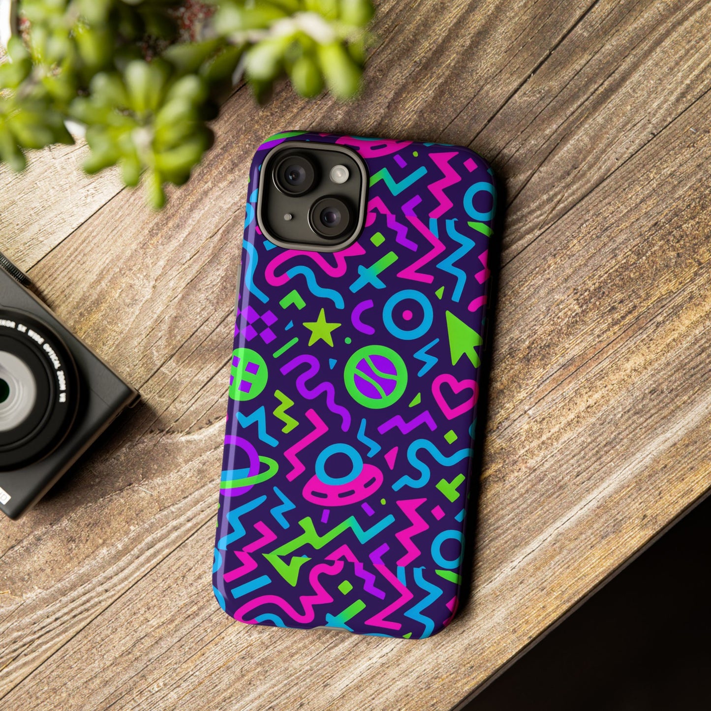 vibrant y2k abstract protective phone case with 3d wrap design for bold aesthetic compatible with iphone 13, 14, 15 & 16 – all models including pro, pro max & plus