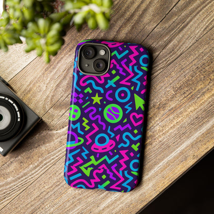 Vibrant Y2K Abstract Protective Phone Case with 3D Wrap Design for Bold Aesthetic Compatible with iPhone 13, 14, 15 & 16 – all models including Pro, Pro Max & Plus