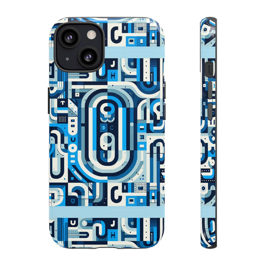 Blue Alphabet U Letter Phone Case with 3D Wrap UV Protected Shock Absorption for Kids and Teenagers