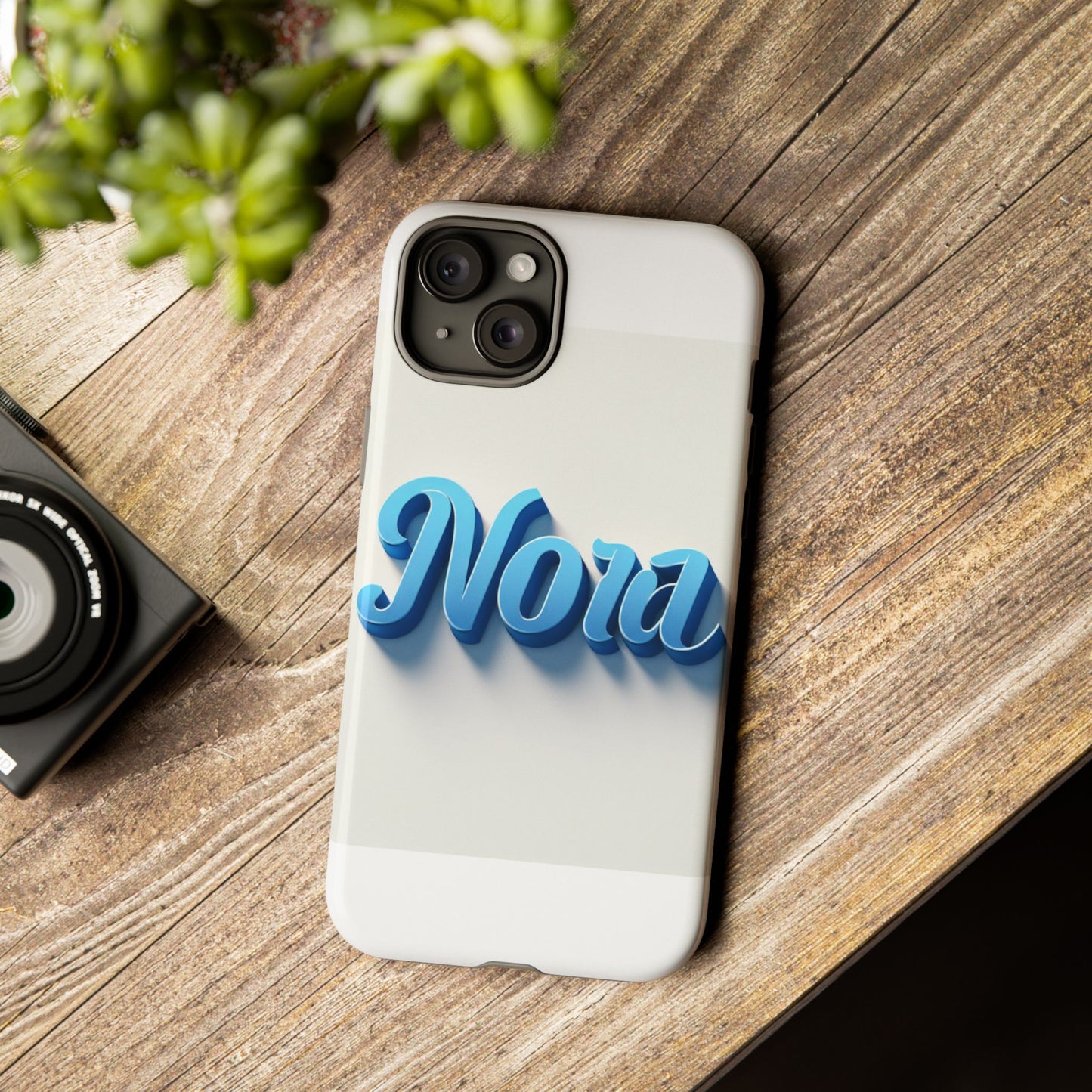 vibrant 3d text phone case in blue with retro design – stylish protection for smartphones, compatible with iphone 13, 14, 15 & 16 – all models including pro, pro max & plus
