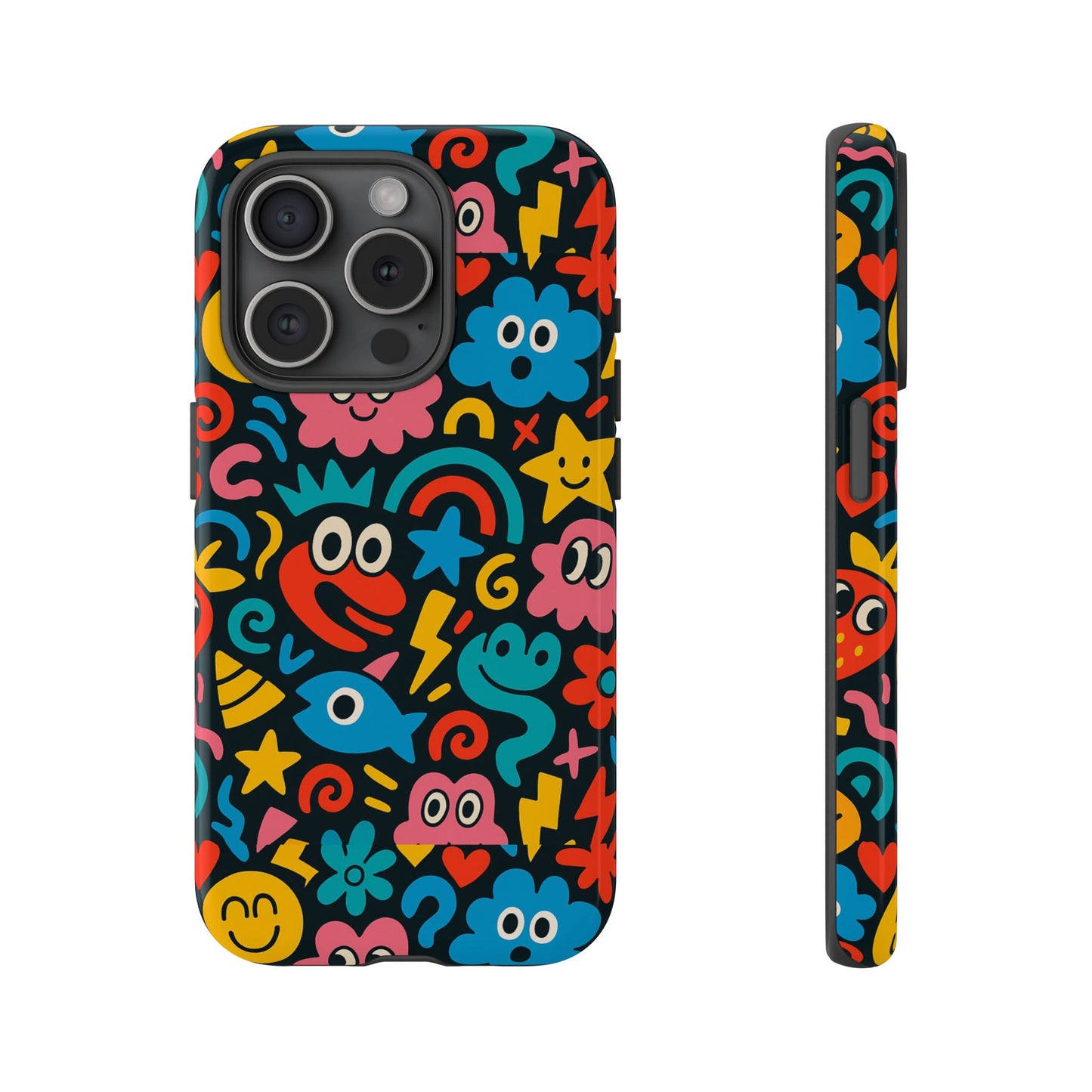 vibrant cartoon protective phone case with 3d wrap design for creative expression – compatible with iphone 13, 14, 15 & 16 – all models including pro, pro max & plus