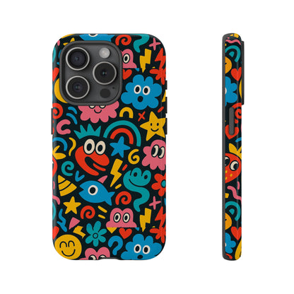 Vibrant Cartoon Protective Phone Case with 3D Wrap Design for Creative Expression – Compatible with iPhone 13, 14, 15 & 16 – All Models Including Pro, Pro Max & Plus