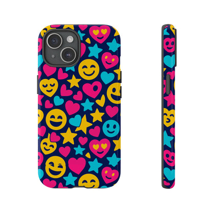 Vibrant Emoji Protective Phone Case with 3D Wrap Design for Fun Style and Robust Protection Compatible with iPhone 13, 14, 15 & 16 – All Models Including Pro, Pro Max & Plus