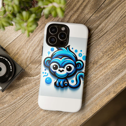 Vibrant 3D Wrap Protective Phone Case with Fun Blue Monkey Design – Stylish Accessory for Men and Women – Compatible with iPhone 13, 14, 15 & 16 – All Models Including Pro, Pro Max & Plus