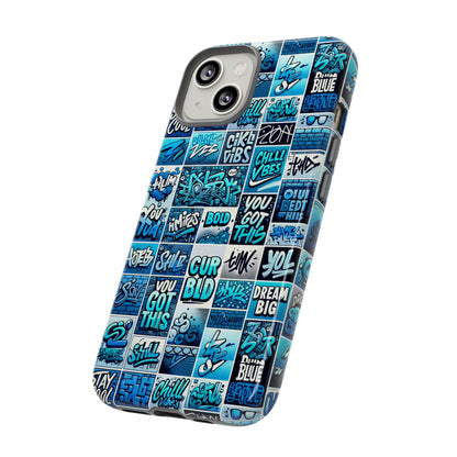 Vibrant Blue 3D Wrap Protective Phone Case Featuring Retro Alphabet Design for Stylish Smartphone Protection Compatible with iPhone 13, 14, 15 & 16 – all models including Pro, Pro Max & Plus