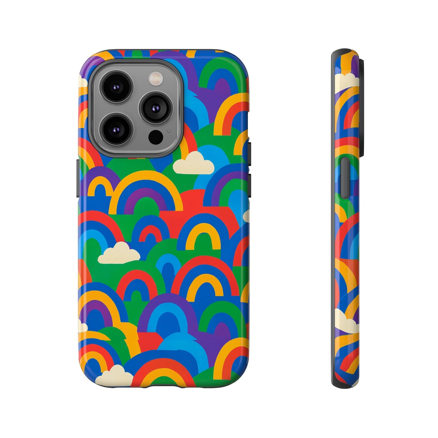 multicolour 3d rainbow phone case for trendy men and women unique playful design stylish protection compatible with iphone 13, 14, 15 & 16 – all models including pro, pro max & plus