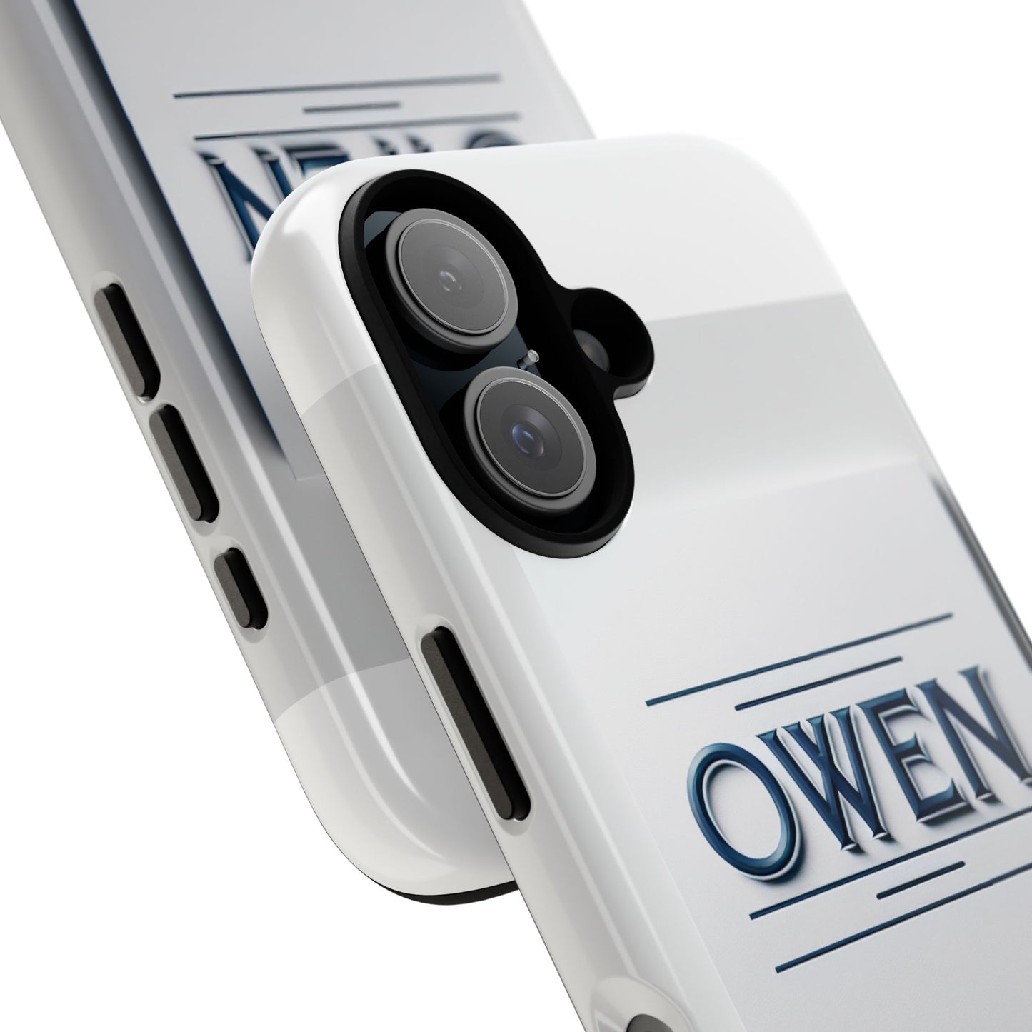 personalised 3d wrap protective phone case in elegant white and blue design for stylish protection compatible with iphone 13, 14, 15 & 16 – all models including pro, pro max & plus