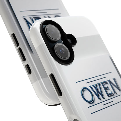 Personalised 3D Wrap Protective Phone Case in Elegant White and Blue Design for Stylish Protection Compatible with iPhone 13, 14, 15 & 16 – All Models Including Pro, Pro Max & Plus