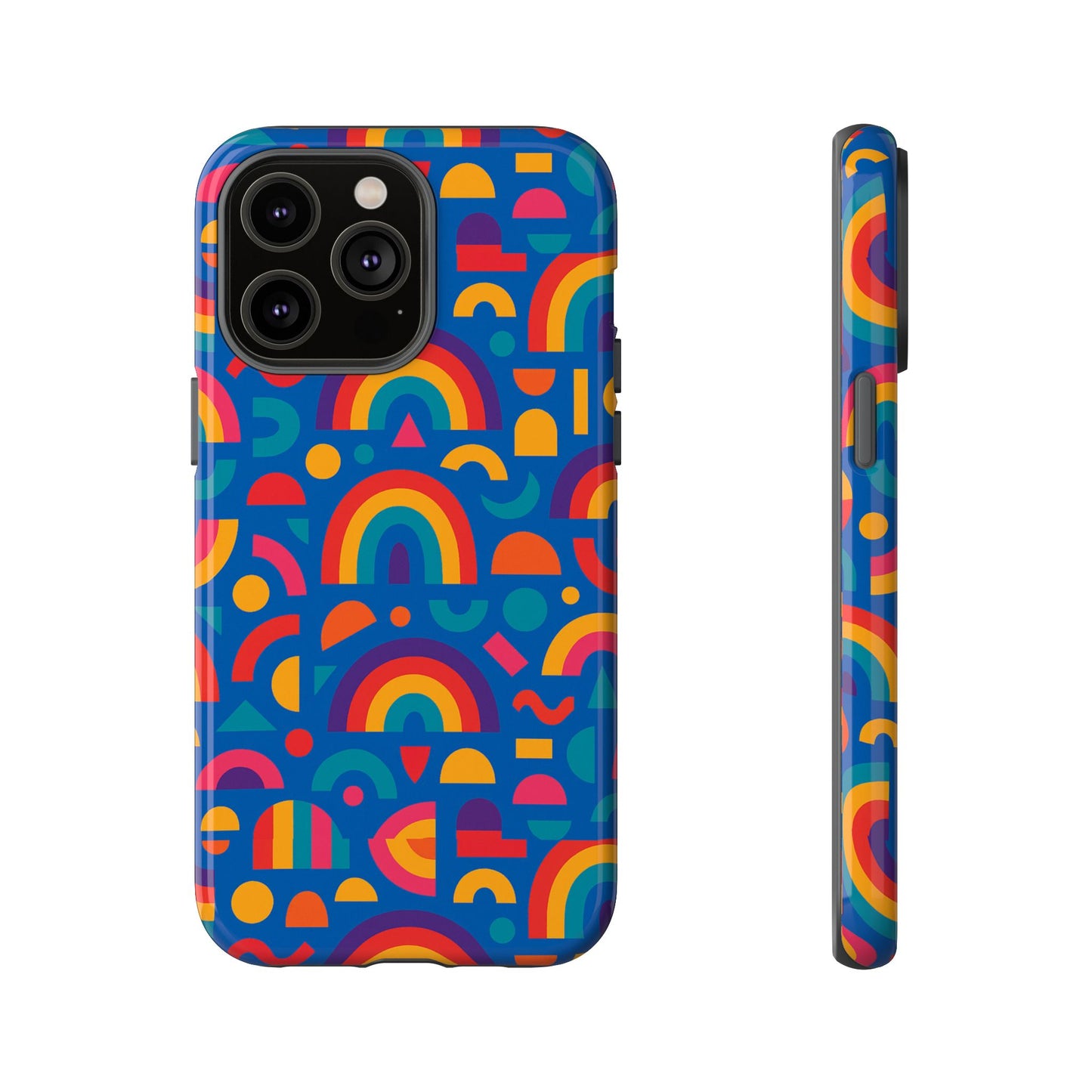 rainbow 3d wrap protective phone case stylish accessory for adults and teens compatible with iphone 13, 14, 15 & 16 – all models including pro, pro max & plus
