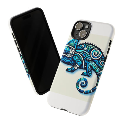 Vibrant 3D Chameleon Phone Case with Blue Design for Stylish Protection Compatible with iPhone 13, 14, 15 & 16 – All Models Including Pro, Pro Max & Plus