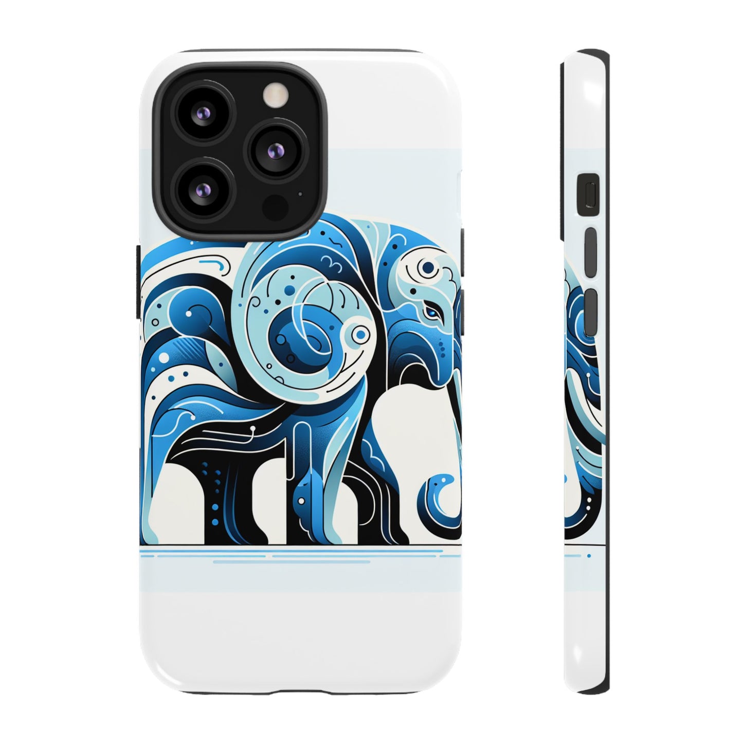 vibrant 3d blue elephant design protective phone case – unique abstract art style for stylish protection compatible with iphone 13, 14, 15 & 16 – all models including pro, pro max & plus