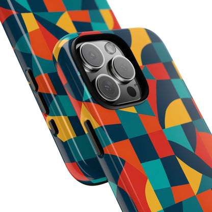 Vibrant Multicolour Geometric 3D Wrap Phone Case for Stylish Protection and Unique Expression Compatible with iPhone 13, 14, 15 & 16 – all models including Pro, Pro Max & Plus