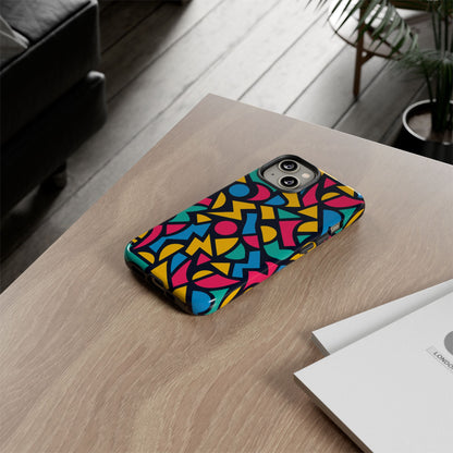 Vibrant Retro Aesthetic Phone Case – Stylish Protection in Multicolour Design – Compatible with iPhone 13, 14, 15 & 16 – All Models Including Pro, Pro Max & Plus