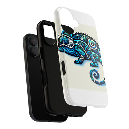Vibrant 3D Chameleon Phone Case with Blue Design for Stylish Protection Compatible with iPhone 13, 14, 15 & 16 – All Models Including Pro, Pro Max & Plus
