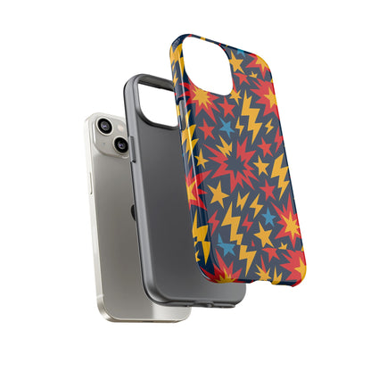 Vibrant 3D Superhero Phone Case with Colourful Lightning Design for Men and Women, Stylish Protection Compatible with iPhone 13, 14, 15 & 16 – all models including Pro, Pro Max & Plus