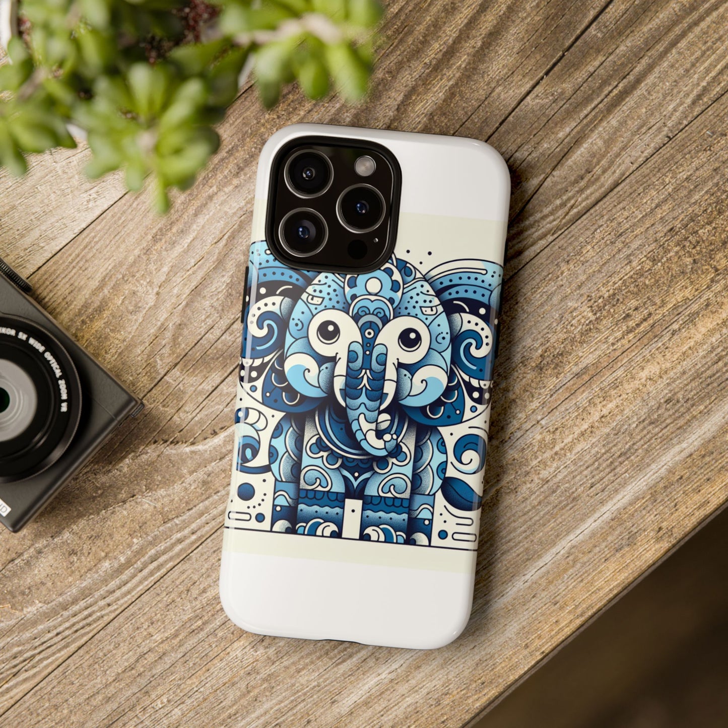 vibrant 3d elephant print protective phone case with colourful graphic design – stylish accessory compatible with iphone 13, 14, 15 & 16 – all models including pro, pro max & plus
