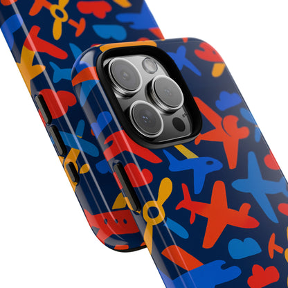 Vibrant 3D Wrap Protective Phone Case with Colourful Aviation Design for Stylish Protection Compatible with iPhone 13, 14, 15 & 16 – all models including Pro, Pro Max & Plus