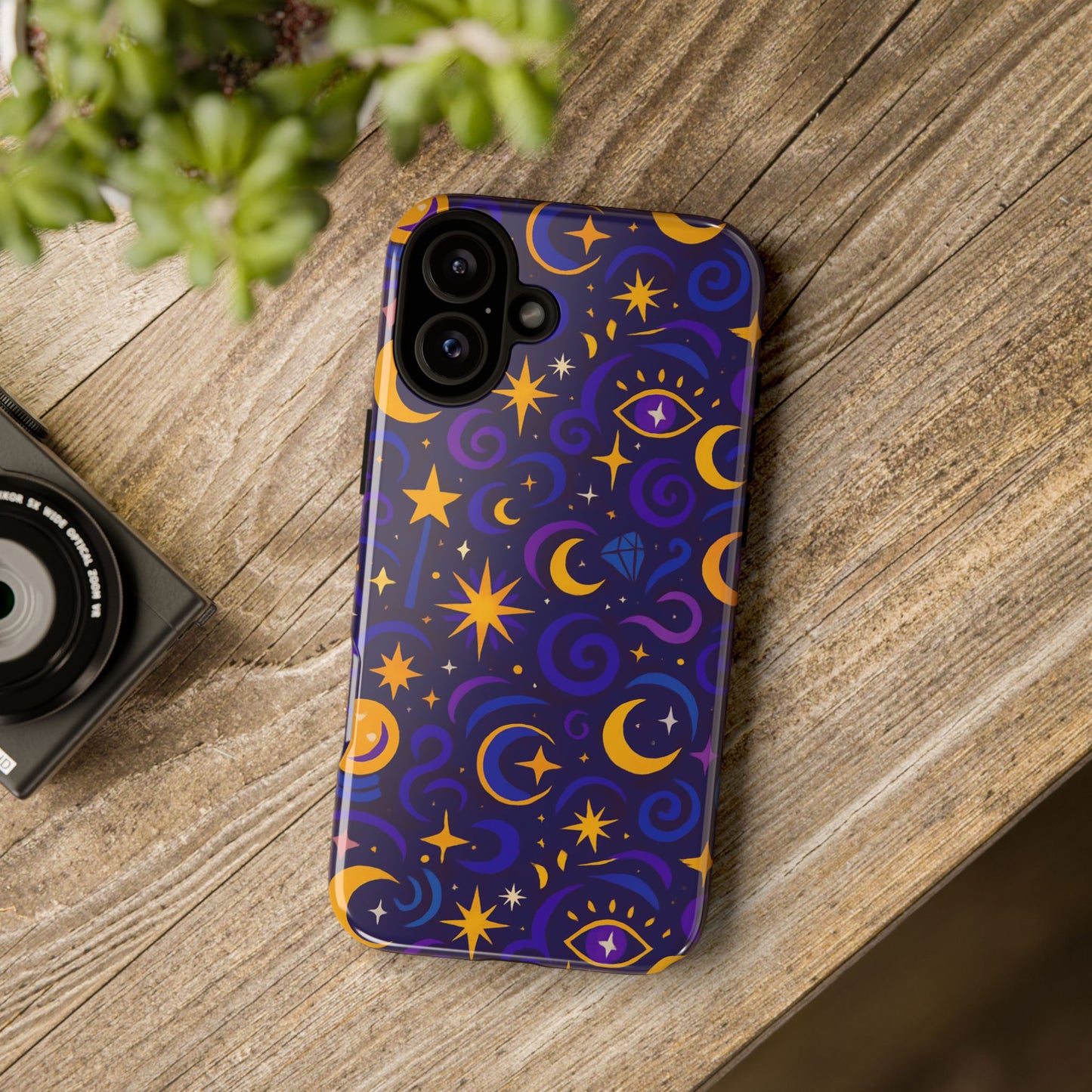 vibrant 3d cosmic design phone case for stylish protection with multicolour stars and swirls compatible with iphone 13, 14, 15 & 16 – all models including pro, pro max & plus