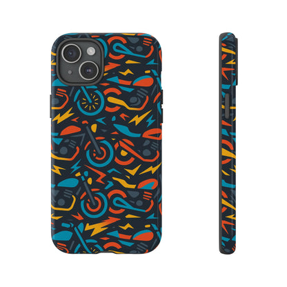Multicolour 3D Wrap Phone Case with Fun Motorcycle Design, Stylish Protective Accessory for Men and Women, Compatible with iPhone 13, 14, 15 & 16 – all models including Pro, Pro Max & Plus