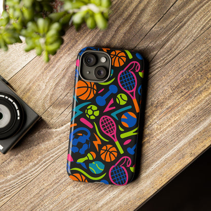 Vibrant 3D Sport-Themed Protective Phone Case in Multicolour Design for Active Lifestyle Compatible with iPhone 13, 14, 15 & 16 – All Models Including Pro, Pro Max & Plus