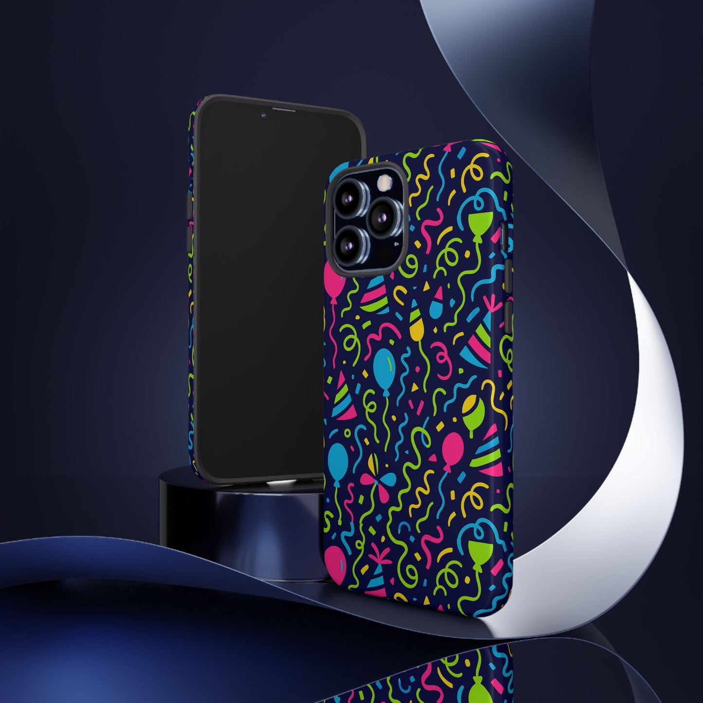 vibrant 3d wrap protective phone case with multicolour party design for playful smartphone accessories compatible with iphone 13, 14, 15 & 16 – all models including pro, pro max & plus
