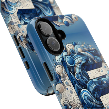 Blue Alphabet F Phone Case for iPhone and Android Durable Shockproof Cover with 3D Wrap Design and UV Protection