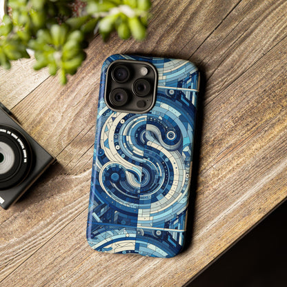 Blue Alphabet S Phone Case for Samsung and iPhone Shockproof Protective Cover with 3D Wrap Design and Vibrant Print
