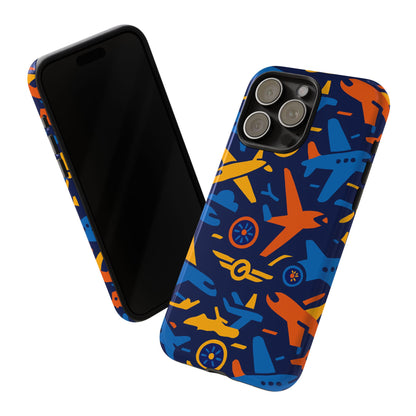 Vibrant 3D Airplane Pattern Protective Phone Case for Self-Expression and Stylish Protection Compatible with iPhone 13, 14, 15 & 16 – all models including Pro, Pro Max & Plus