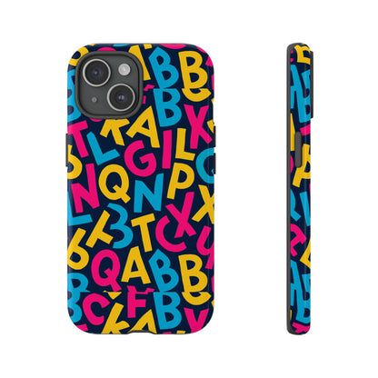 Multicolour 3D Wrap Phone Case with Playful Alphabet Design – Stylish Protection for Smartphones Compatible with iPhone 13, 14, 15 & 16 – All Models Including Pro, Pro Max & Plus