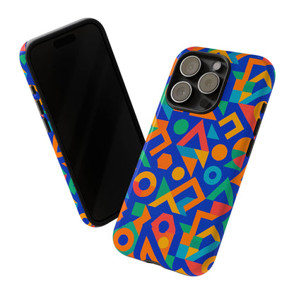 Multicolour Geometric 3D Wrap Protective Phone Case – Vibrant Accessory for Creative Individuals Compatible with iPhone 13, 14, 15 & 16 – all models including Pro, Pro Max & Plus