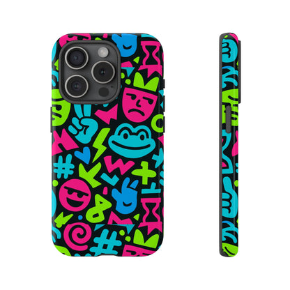 Vibrant Emoji Pattern Protective Phone Case Colourful 3D Design Stylish Protection for Unisex Smartphones Compatible with iPhone 13, 14, 15 & 16 – all models including Pro, Pro Max & Plus