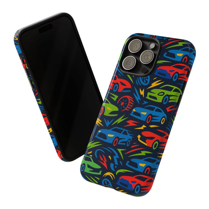 Vibrant 3D Car Design Protective Phone Case – Fun Retro Style for Kids and Adults – Stylish Protection – Compatible with iPhone 13, 14, 15 & 16 – all models including Pro, Pro Max & Plus