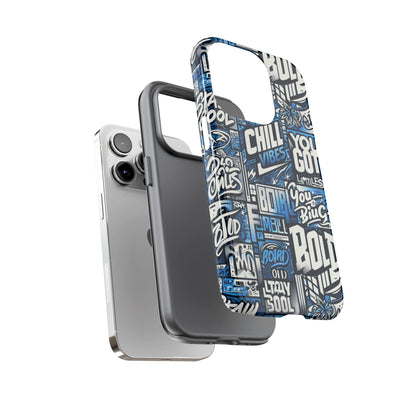 Vibrant 3D Typography Phone Case in Blue – Stylish Protection for Trendy Individuals – Compatible with iPhone 13, 14, 15 & 16 – all models including Pro, Pro Max & Plus