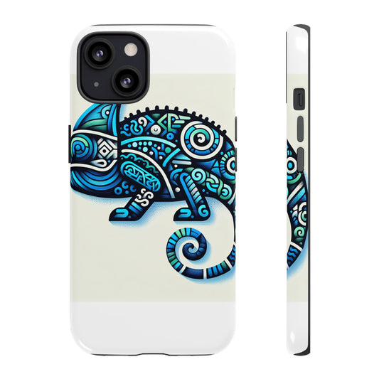 Vibrant 3D Chameleon Phone Case with Blue Design for Stylish Protection Compatible with iPhone 13, 14, 15 & 16 – All Models Including Pro, Pro Max & Plus