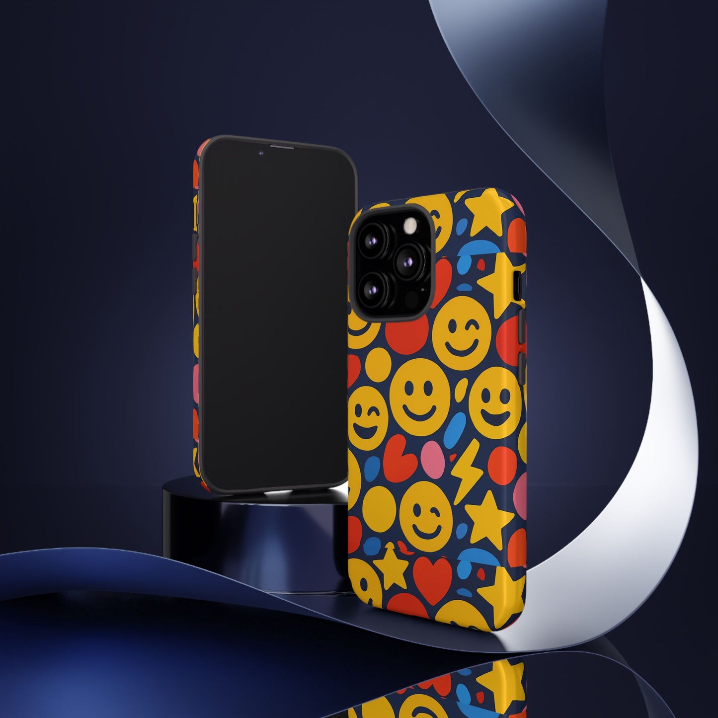 multicolour 3d emoji phone case for stylish protection – fun and playful design for kids and young adults compatible with iphone 13, 14, 15 & 16 – all models including pro, pro max & plus