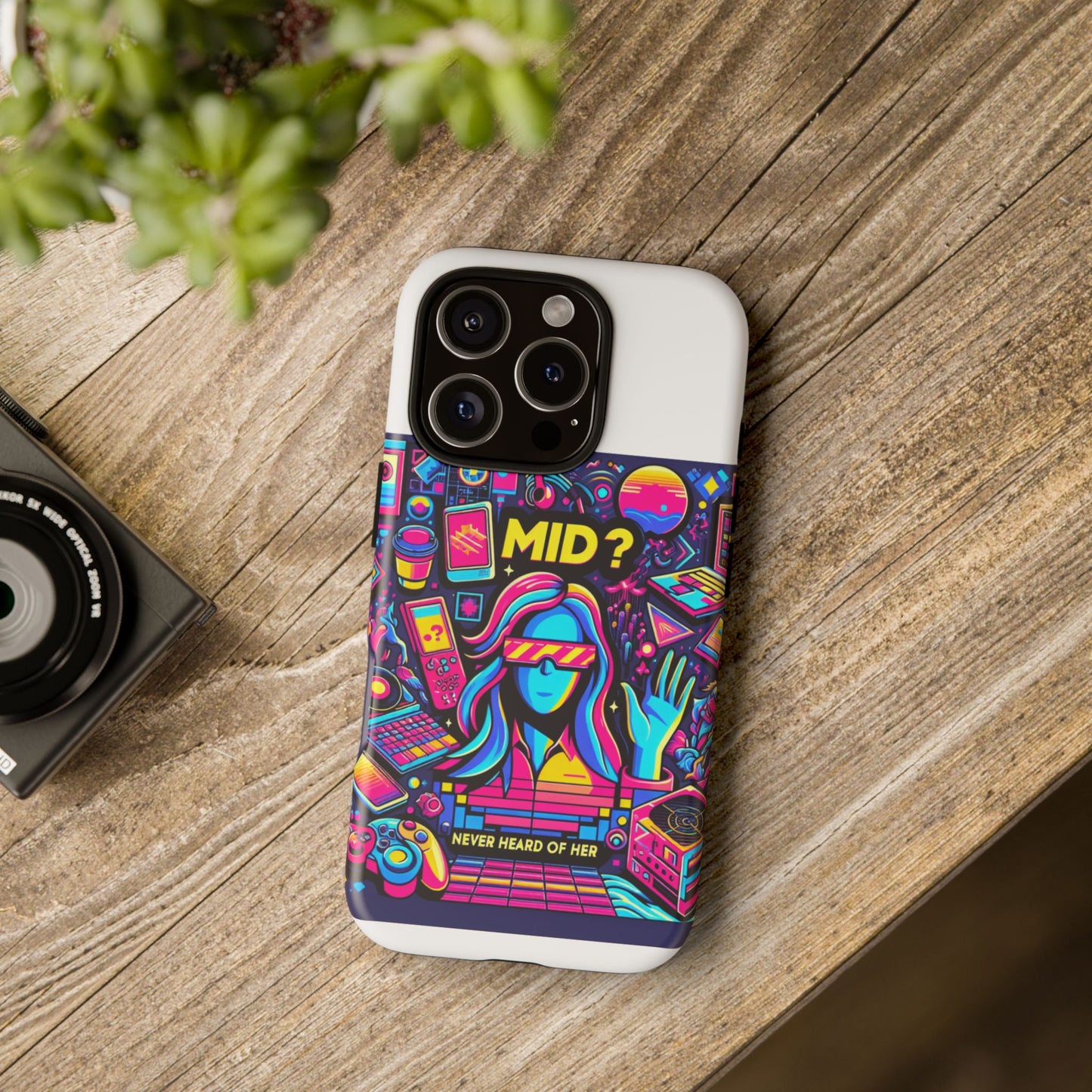 mid never heard of her 3d wrap protective phone case for fun retro style and shock absorption, ideal gift for tech enthusiasts and anime lovers