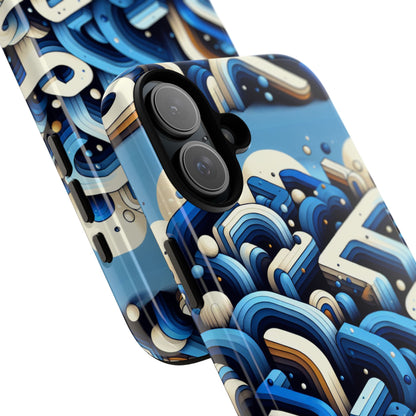 Blue Alphabet B Phone Case for Men and Women Shockproof Protective Cover with 3D Wrap Design and UV Protection