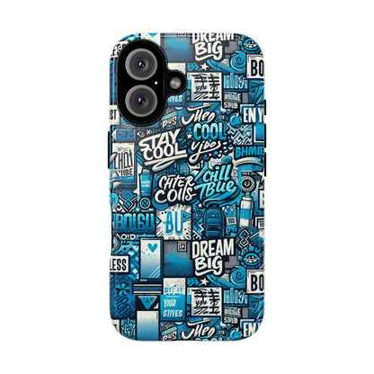 Blue Pattern Image 15 Phone Case With 3D Wrap Design Shock Absorption For Android and iPhone Devices Durable UV Protected Protective Cover