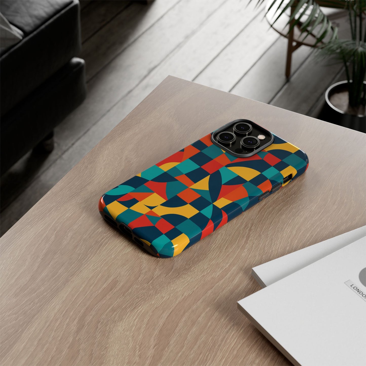 vibrant multicolour geometric 3d wrap phone case for stylish protection and unique expression compatible with iphone 13, 14, 15 & 16 – all models including pro, pro max & plus