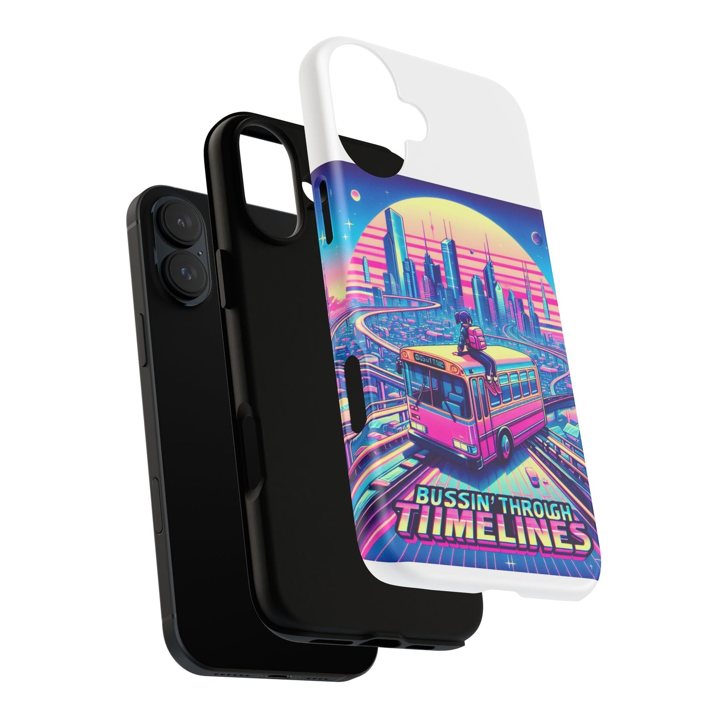 bussin through timelines protective phone case for anime lovers, durable 3d wrap design, shock absorbent tpu silicone, uv protected, stylish accessory for smartphones