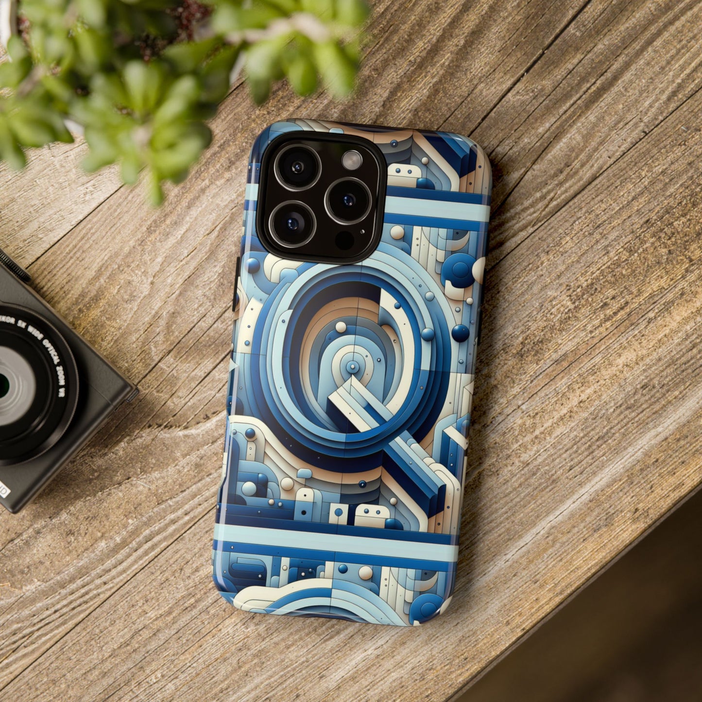 blue alphabet q phone case for android and iphone durable shockproof protective cover with 3d wrap design