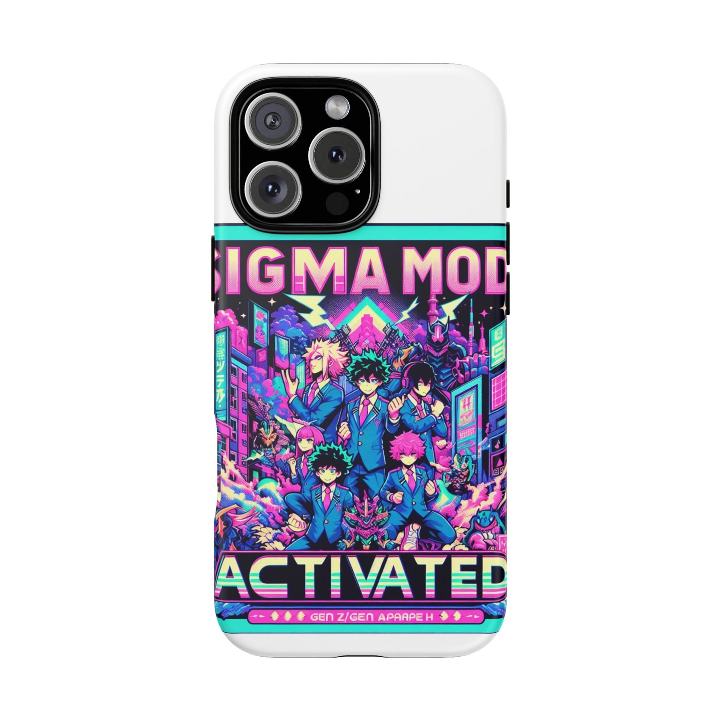 vibrant sigma mode activated protective phone case for anime lovers, 3d wrap design, durable tpu silicone, uv protected, stylish drop protection, gift for friends