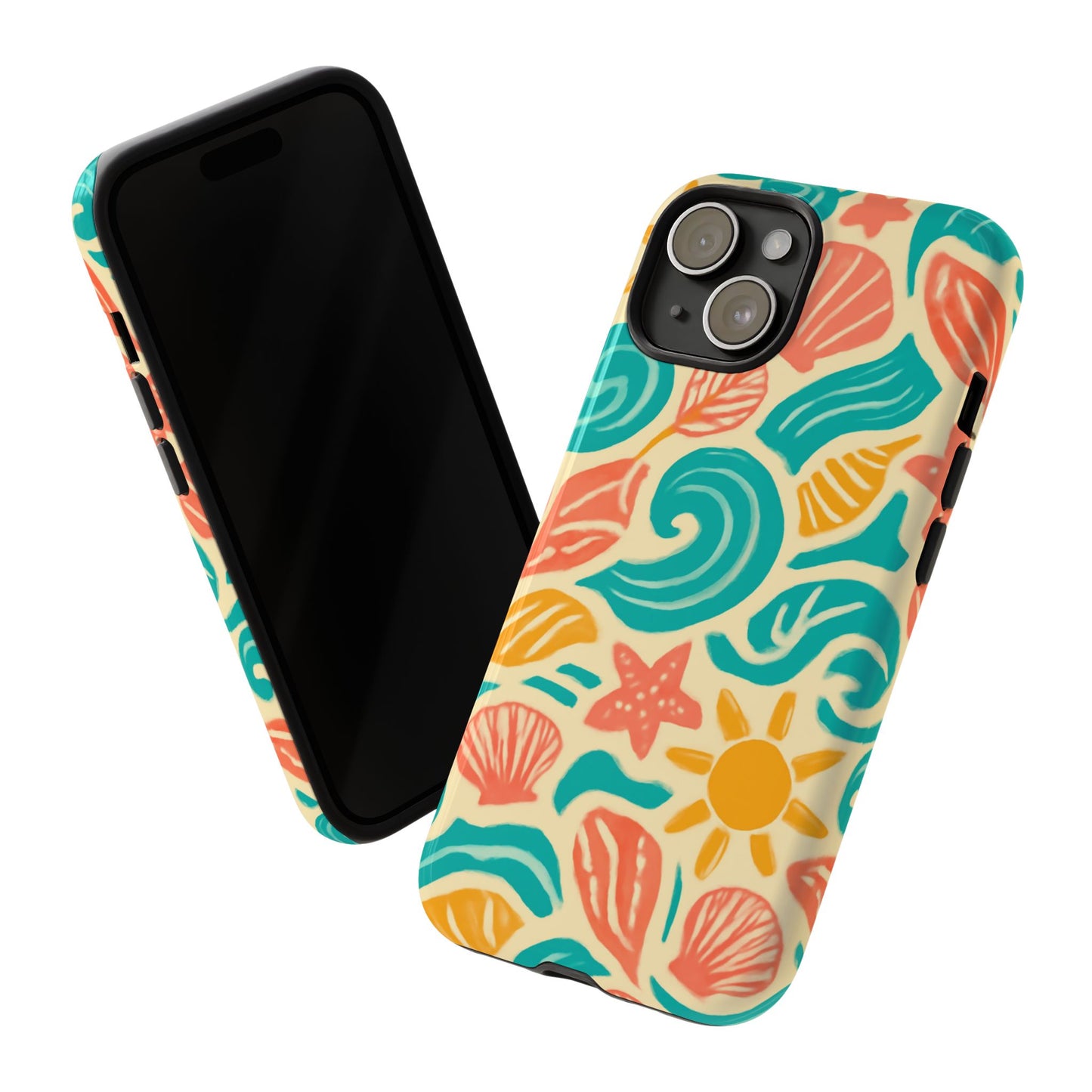 vibrant beach style protective phone case with 3d wrap design for stylish protection – compatible with iphone 13, 14, 15 & 16 – all models including pro, pro max & plus