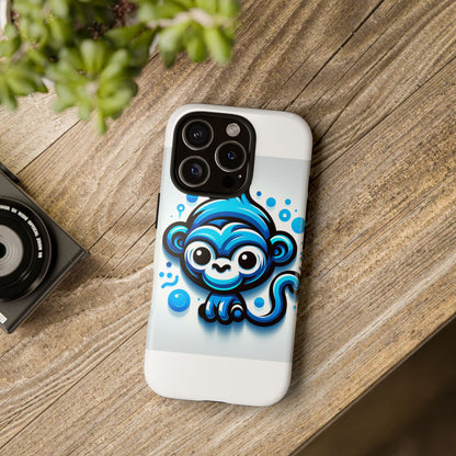 Vibrant 3D Wrap Protective Phone Case with Fun Blue Monkey Design – Stylish Accessory for Men and Women – Compatible with iPhone 13, 14, 15 & 16 – All Models Including Pro, Pro Max & Plus