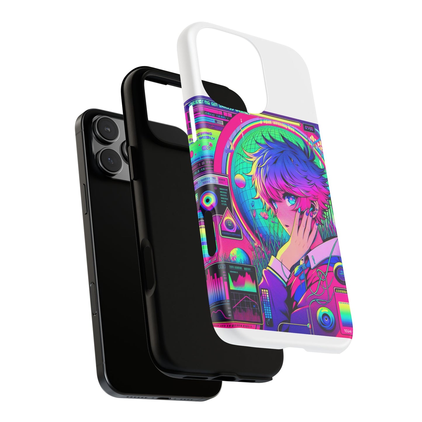 touching grass weekly vibrant protective phone case for smartphones, retro anime design, shock absorbent tpu, uv protected, unique gift for tech enthusiasts
