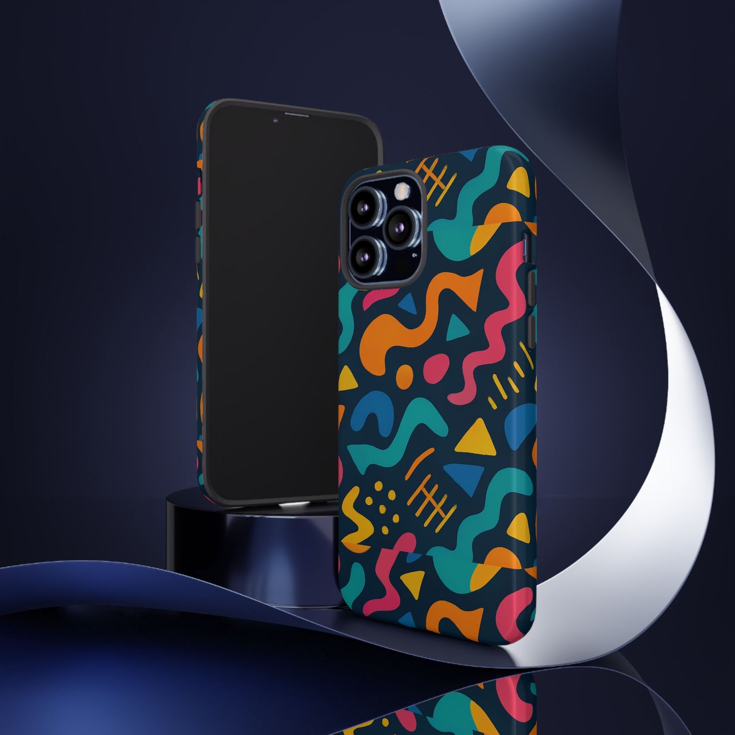 vibrant abstract protective phone case with bold 3d design for unique expression and stylish protection compatible with iphone 13, 14, 15 & 16 – all models including pro, pro max & plus