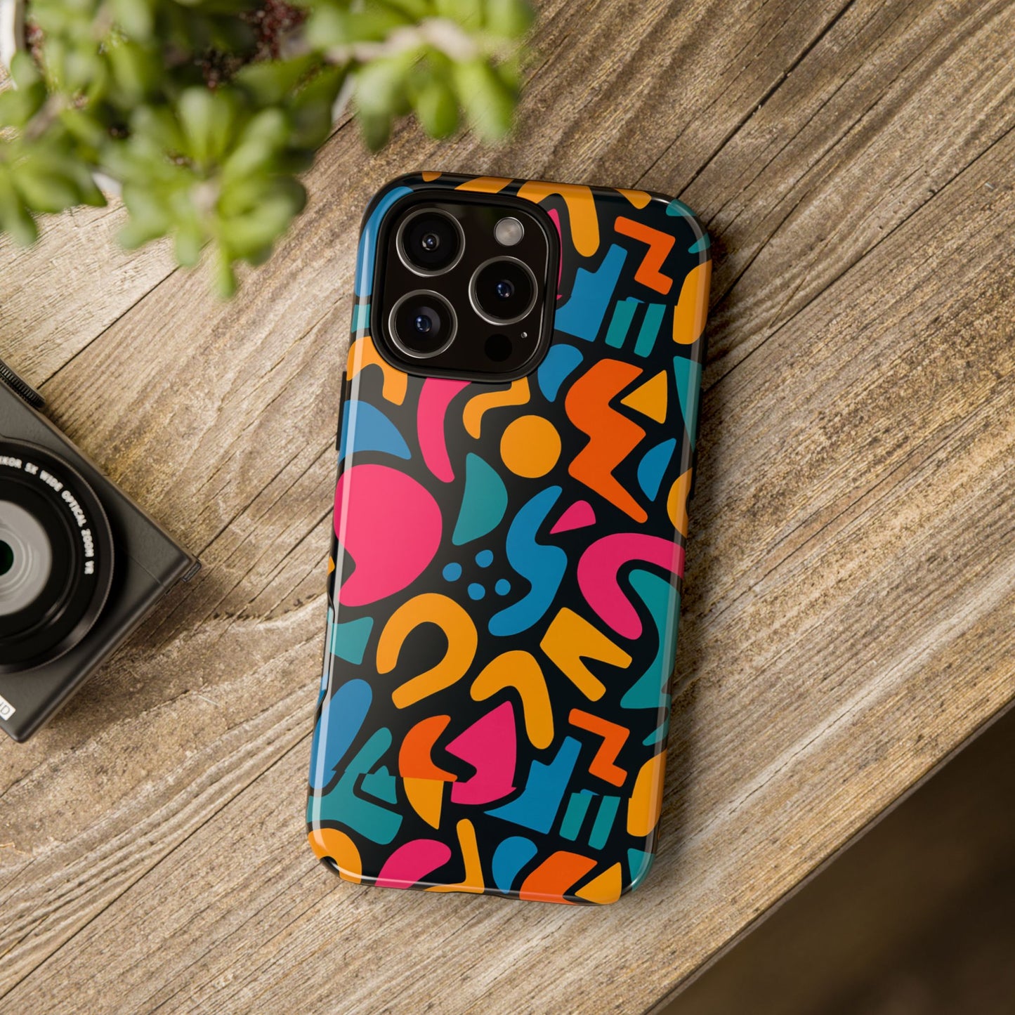 vibrant multicolour abstract 3d wrap phone case for stylish protection, unisex smartphone cover, compatible with iphone 13, 14, 15 & 16 – all models including pro, pro max & plus
