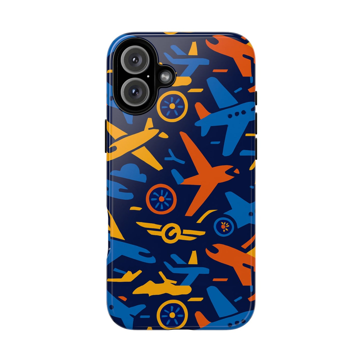 vibrant 3d airplane pattern protective phone case for self-expression and stylish protection compatible with iphone 13, 14, 15 & 16 – all models including pro, pro max & plus