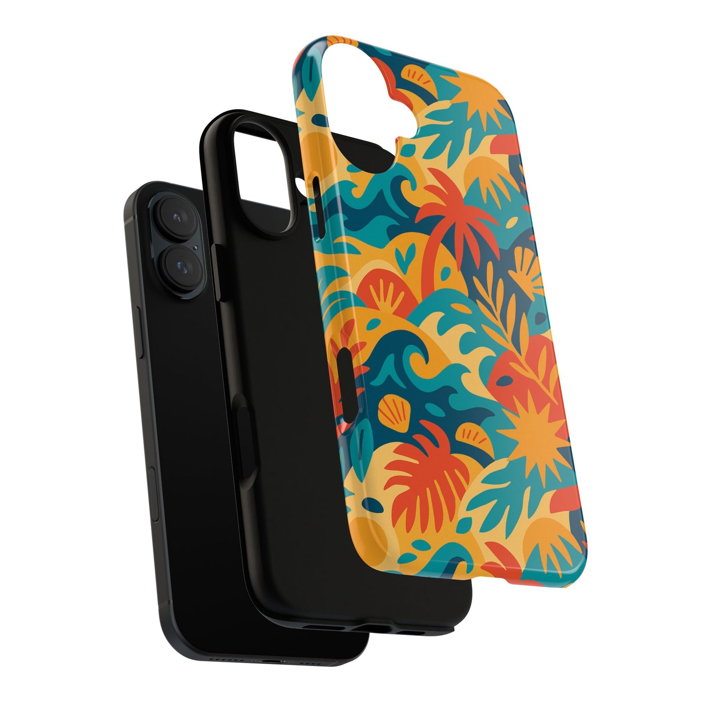vibrant tropical phone case for stylish protection with 3d wrap design – unisex fashion accessory compatible with iphone 13, 14, 15 & 16 – all models including pro, pro max & plus